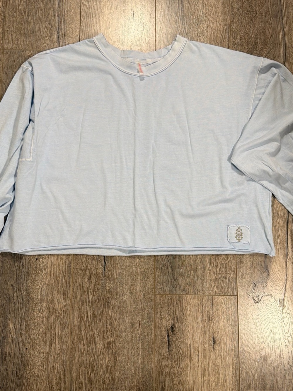 FP Movement by Free People Pale Blue Cropped Long Sleeve Tee